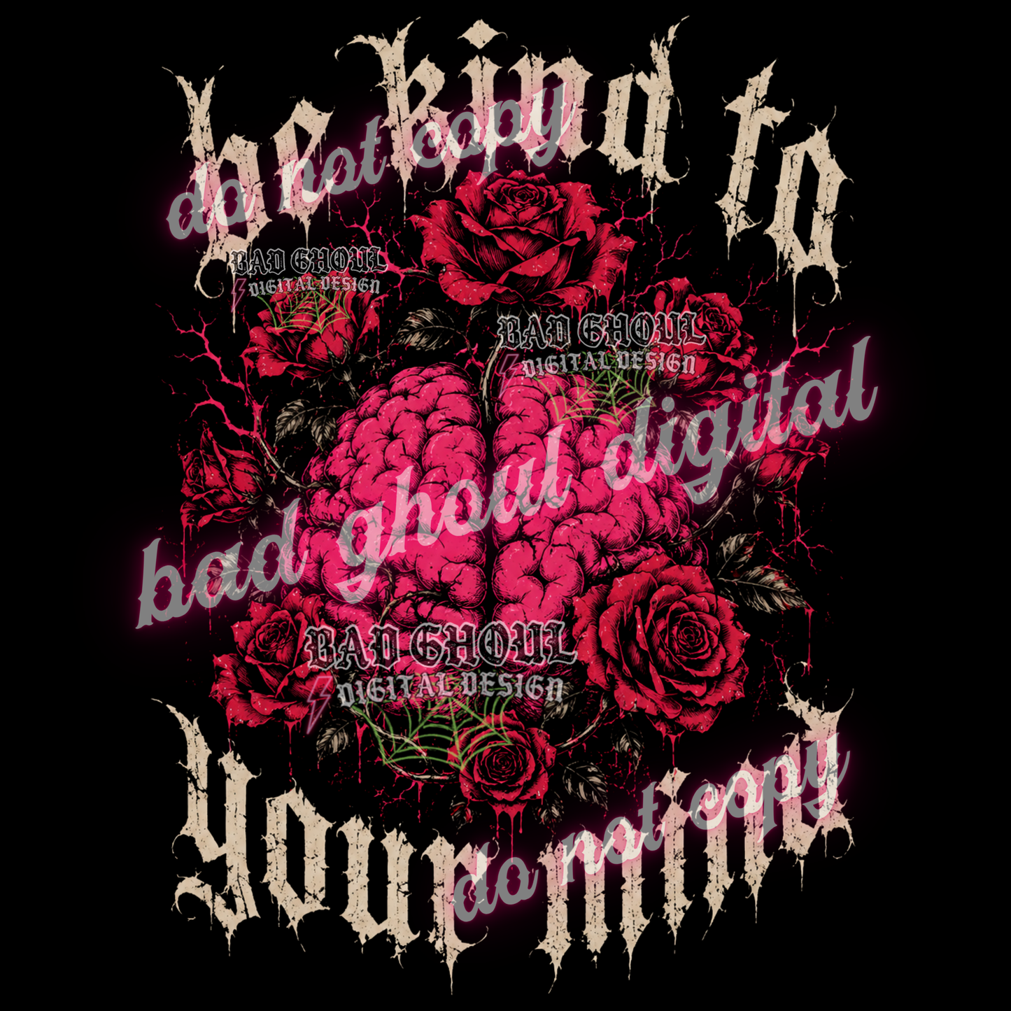 Be kind to your mind | PNG DOWNLOAD | BLACK FAB ONLY