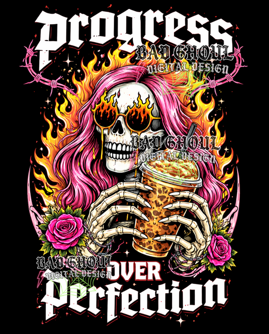 Progress over Perfection | PNG DOWNLOAD BLACK FAB ONLY