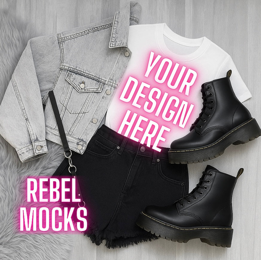 White Tee Flat Lay Alternative Mockup