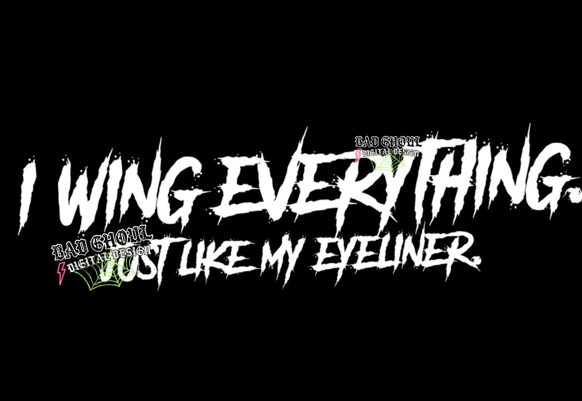 I wing Everything PNG Download 2 files black and white