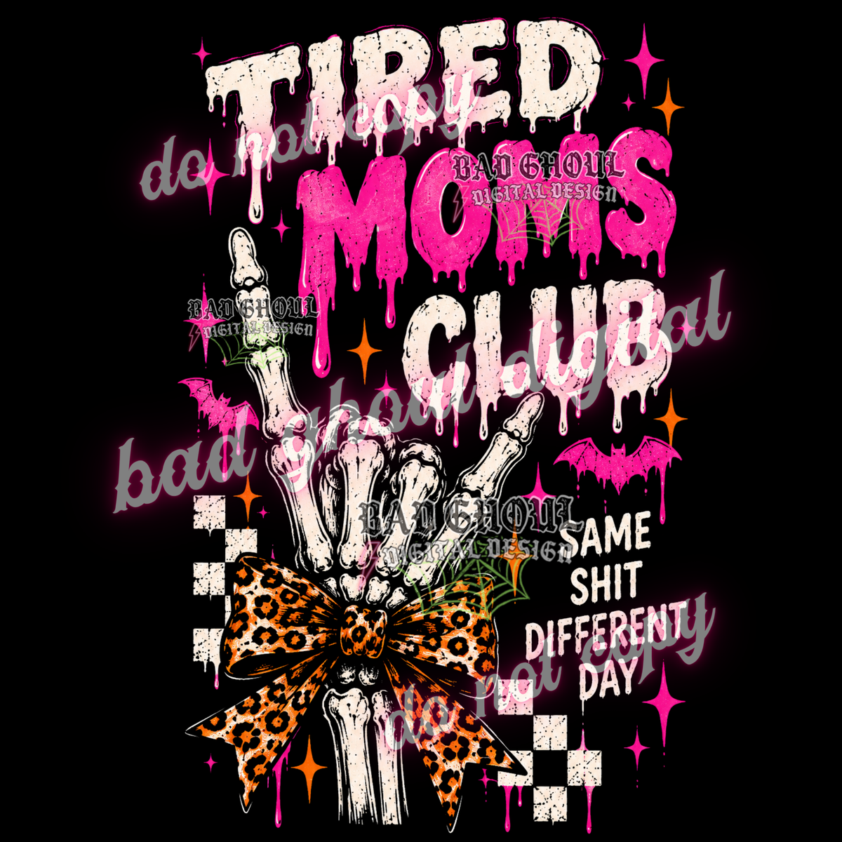 Tired Moms Club | PNG DOWNLOAD BLACK FAB ONLY