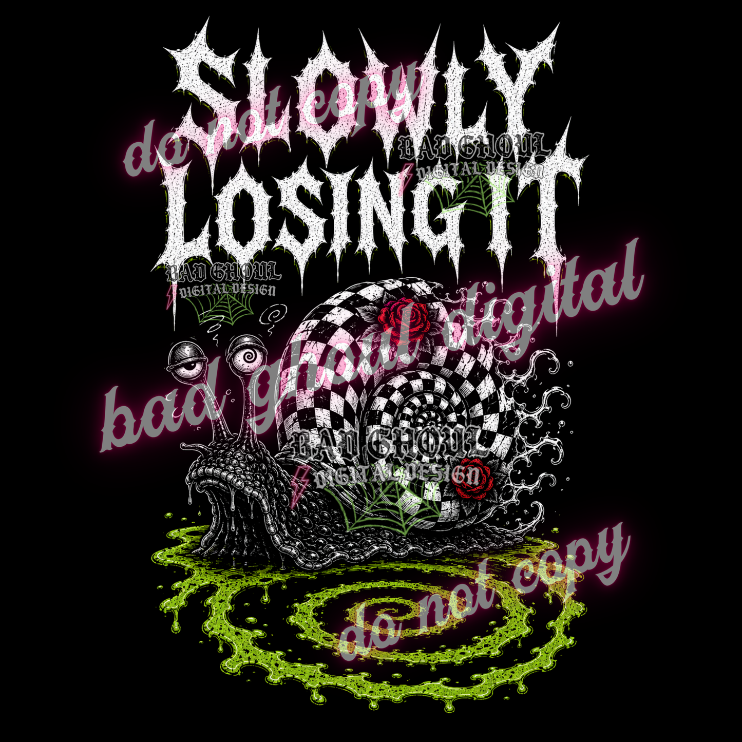 Slowly losing it - Snail | PNG DOWNLOAD BLACK FAB ONLY