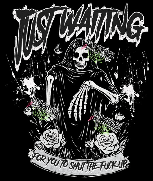 Just Waiting - Black Fabric Only PNG Download