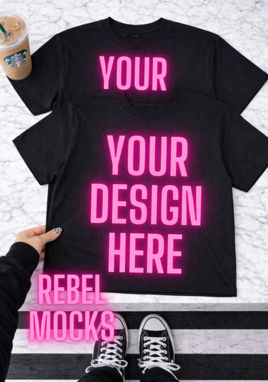 Black Tees| Edgy Alternative Mock Up
