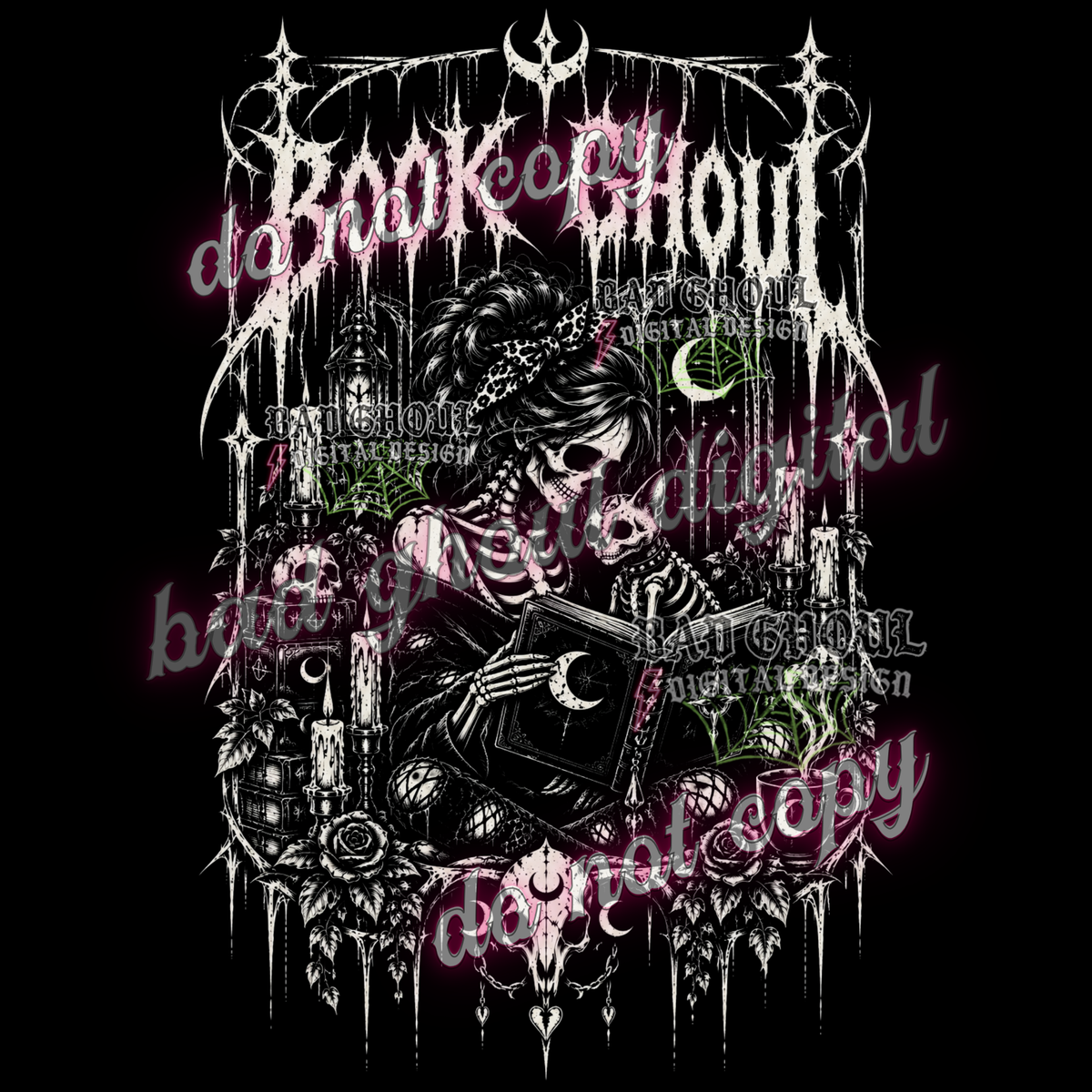Book Ghoul | PNG DOWNLOAD BLACK FAB ONLY