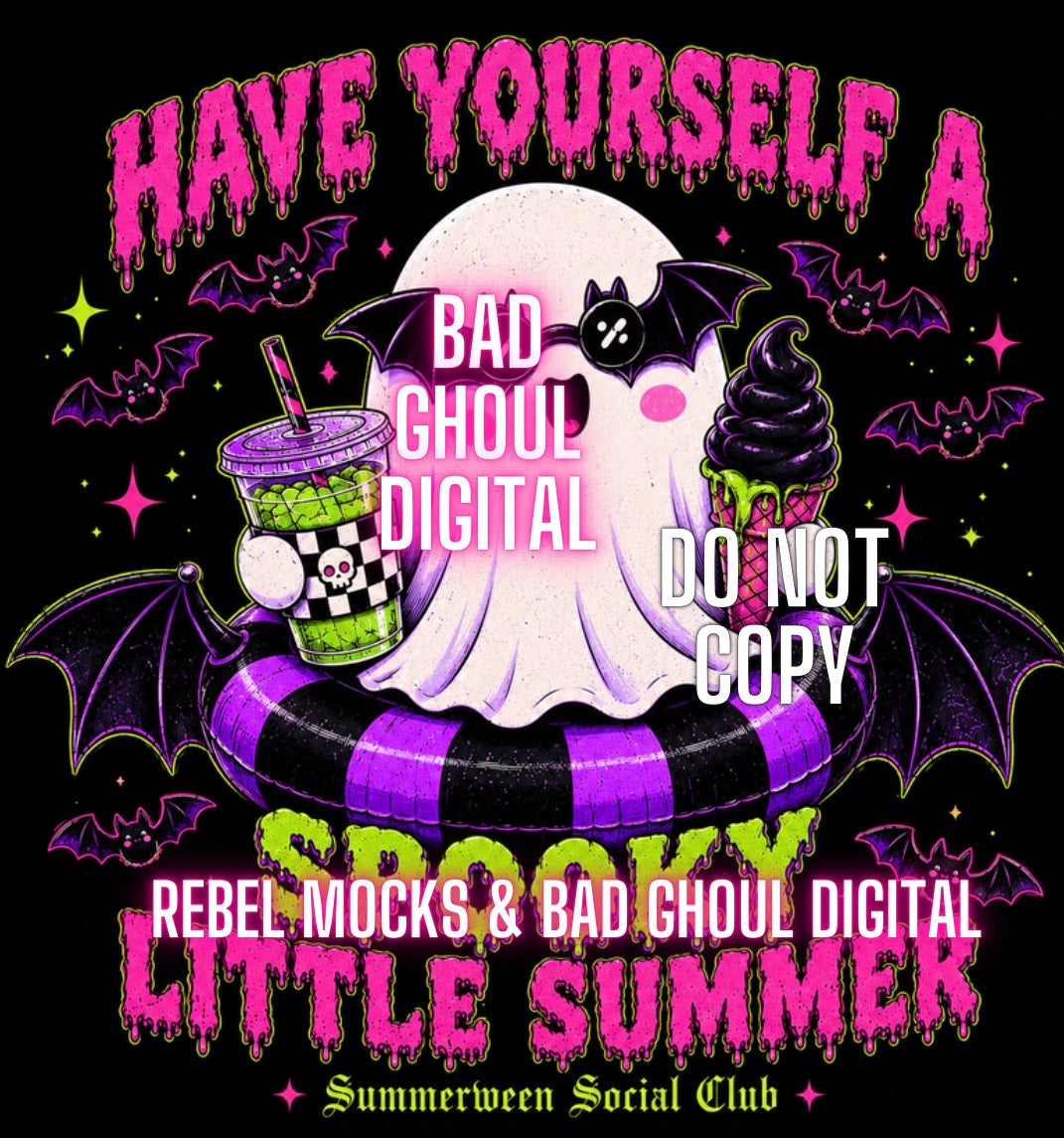 Spooky Little Summer | PNG DOWNLOAD | Black Fabric Only