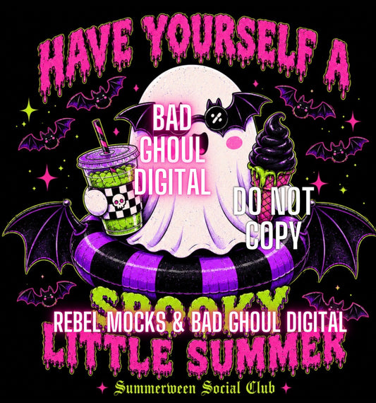Spooky Little Summer | PNG DOWNLOAD | Black Fabric Only
