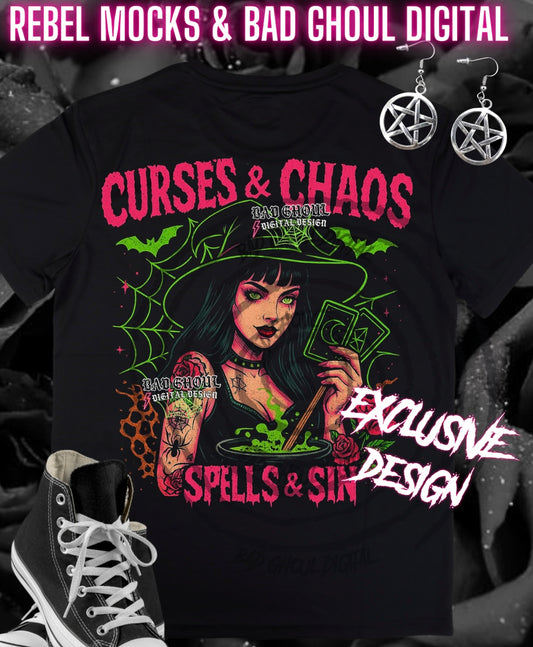 Exclusive Curses & Chaos PNG DOWNLOAD Black Fabric ONLY