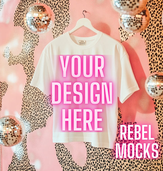 White Tee Trendy Flat Lay Mock Up