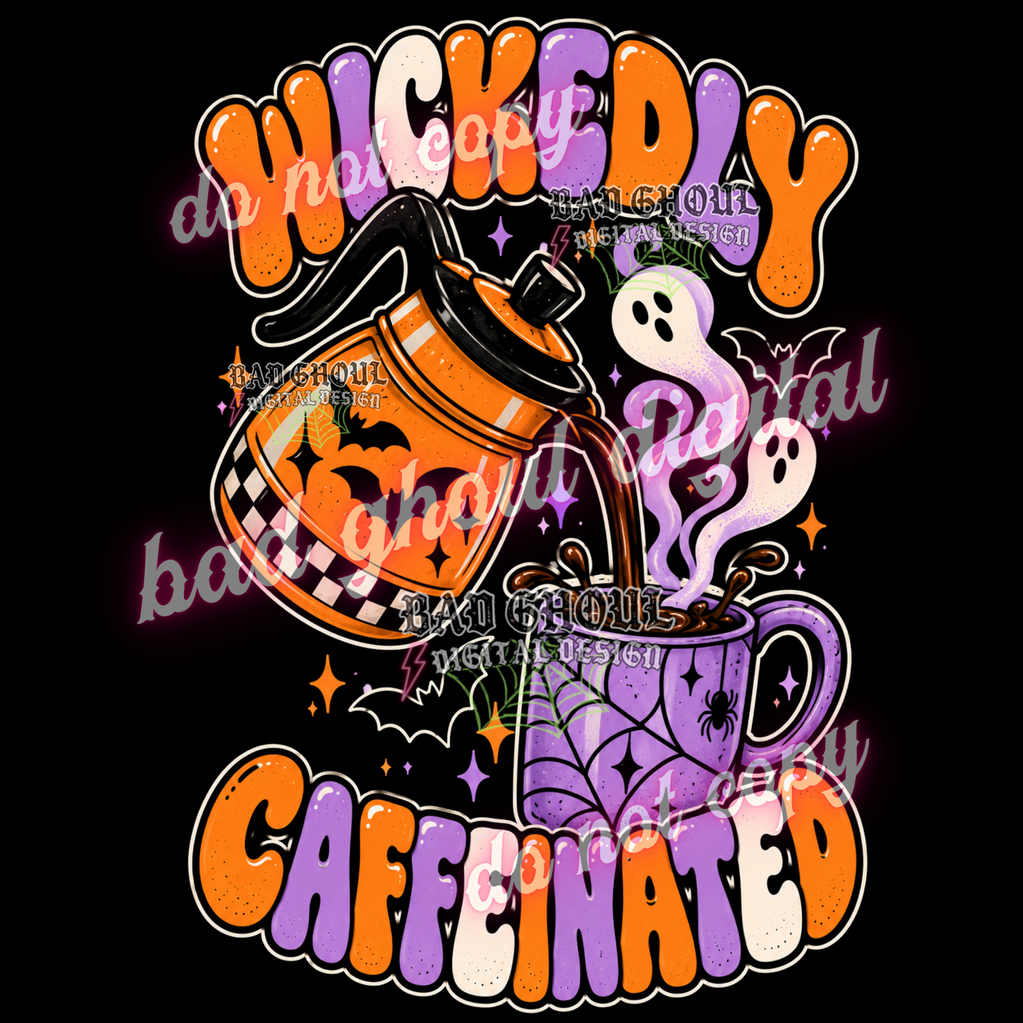 Wickedly Caffeinated | PNG DOWNLOAD BLACK FAB ONLY