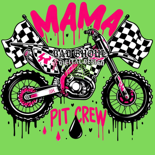 Mama Pit Crew Download PNG With Checkered Sleeve