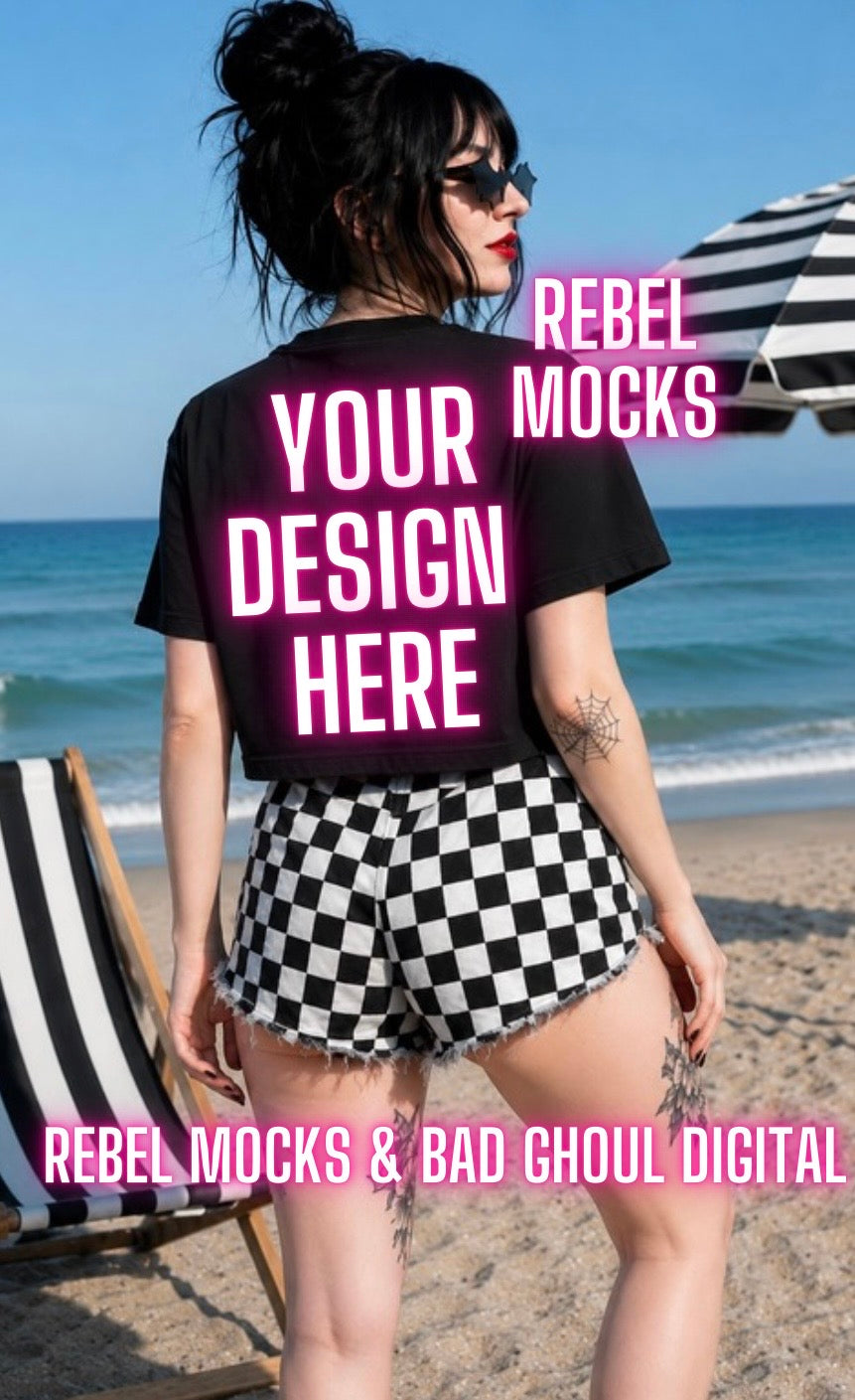 Black Tee|Edgy Alternative Summer Mock Up