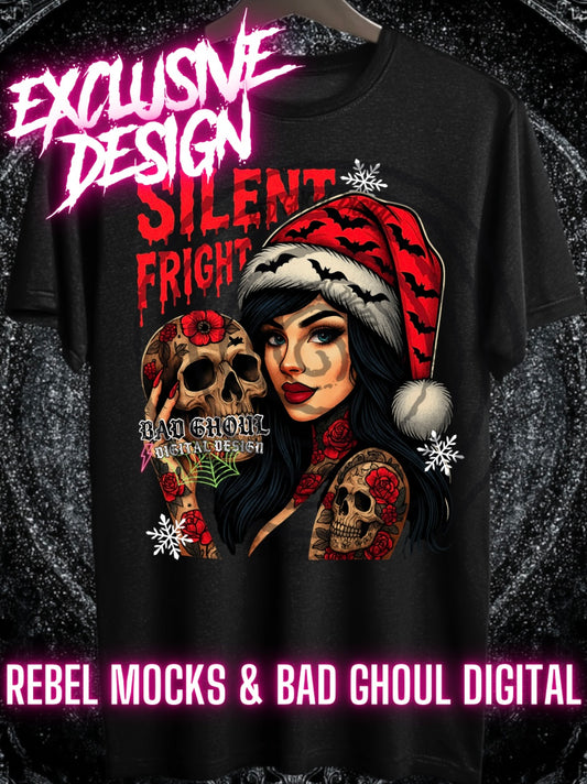Exclusive Silent Fright PNG DOWNLOAD Black Fabric Only