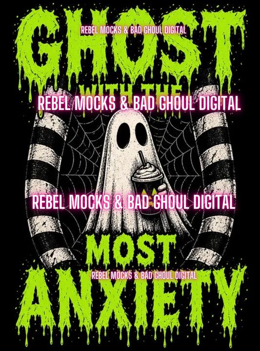 Ghost with the most anxiety| Black Fabric Ultra Grunge |PNG DOWNLOAD