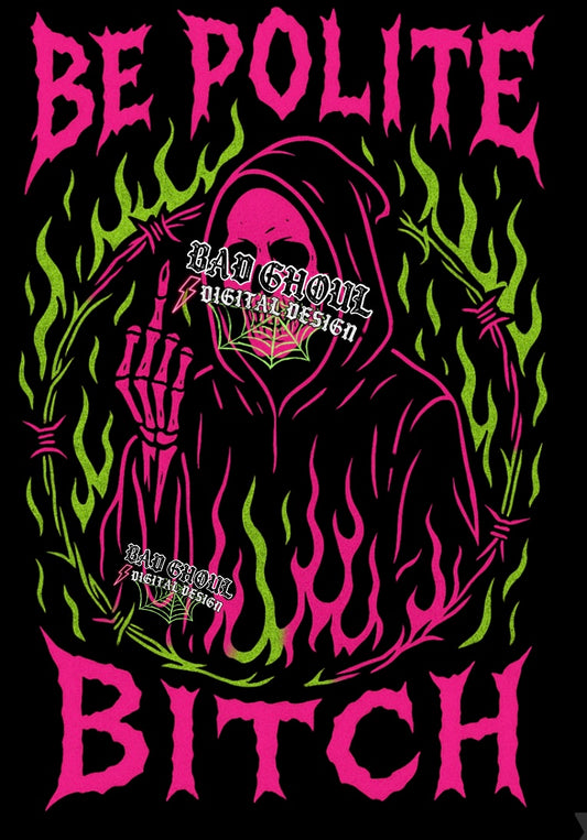 Be Polite PNG Download black fabric only