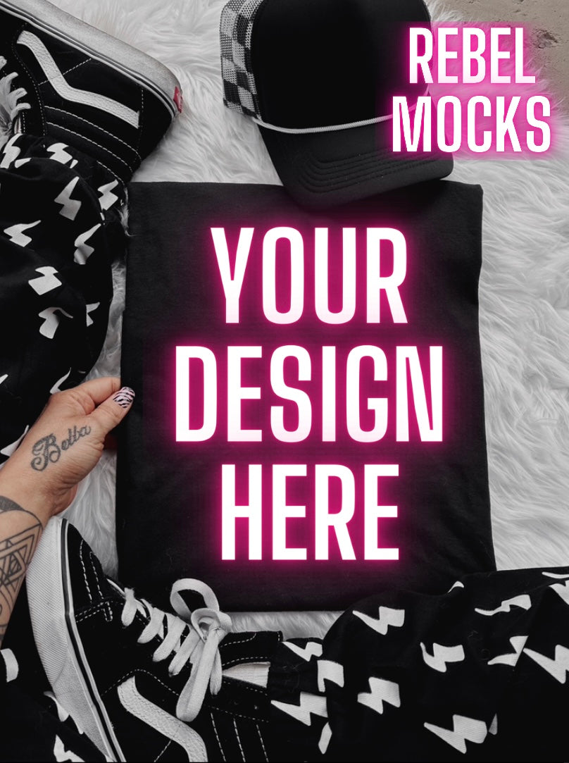RAD Vibes Black Flat Lay Mock Up