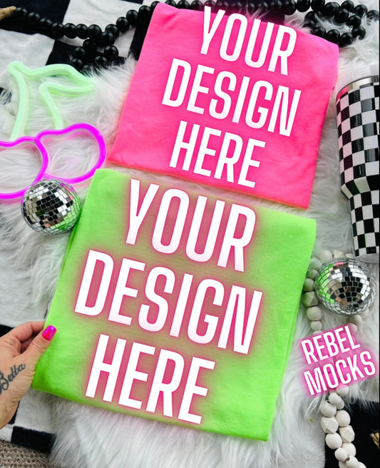 Neon Collage Flat Lay Trending Mock Up Flat Lay