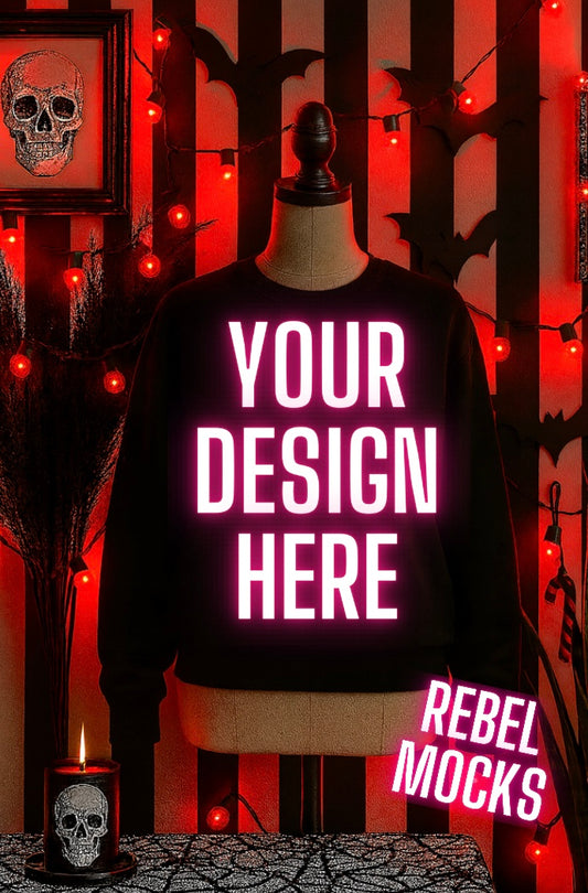 Holiday Black Sweatshirt Goth Edgy Alternative Mock  Up