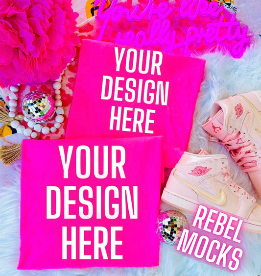 Pink Trending Mock Up Flat Lay