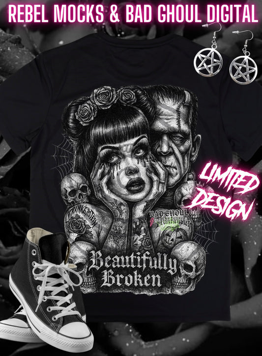 LIMITED Beautifully Broken PNG DOWNLOAD black fabric only