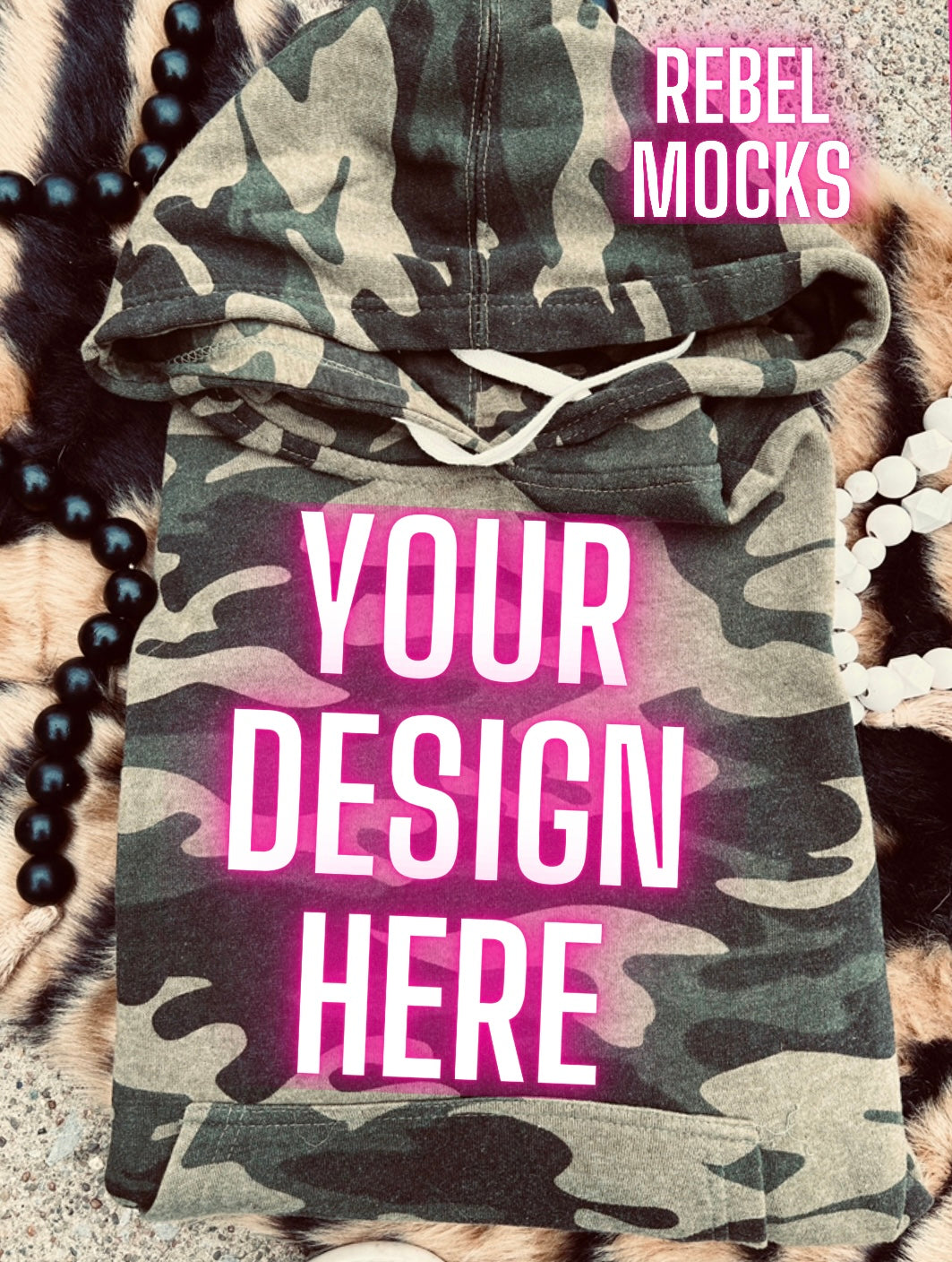 Camo Hoodie J America Brand Sweatshirt Flat Lay Mock Up TRENDING