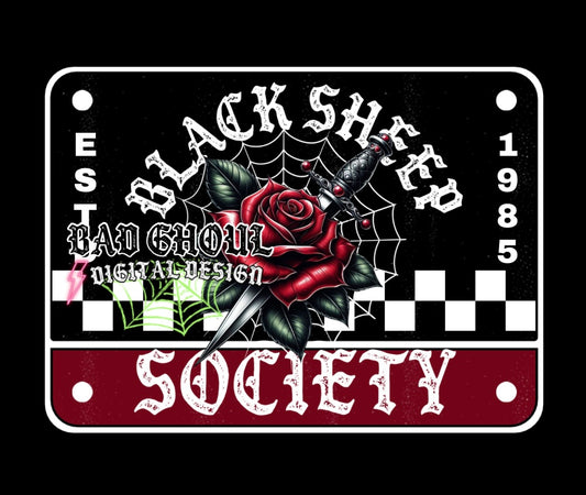 Hat patch or front pocket Black Sheep Rose PNG Download