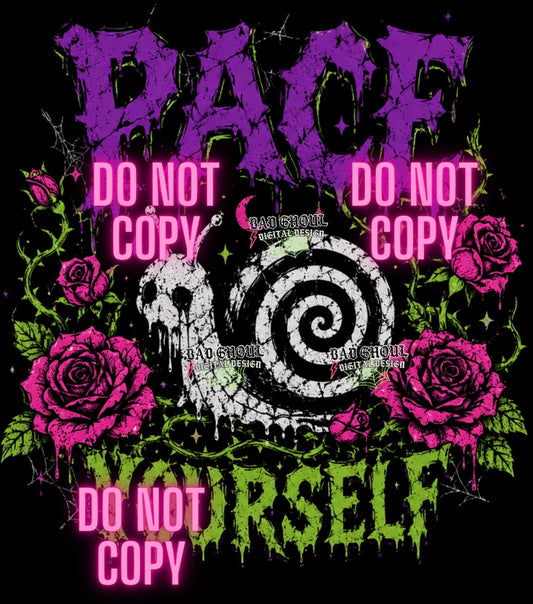 Pace Yourself | Black Fabric|PNG DOWNLOAD