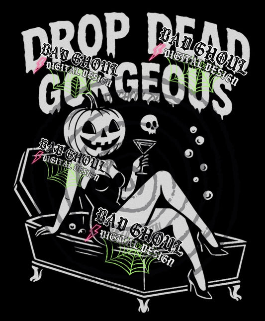 Drop Dead PNG DOWNLOAD Black Fabric Only