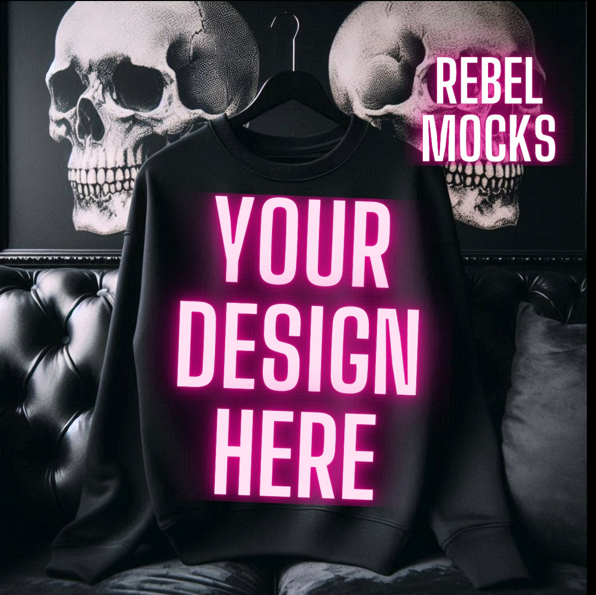 Black Crewneck Sweatshirt Alternative Flat Lay Mock Up