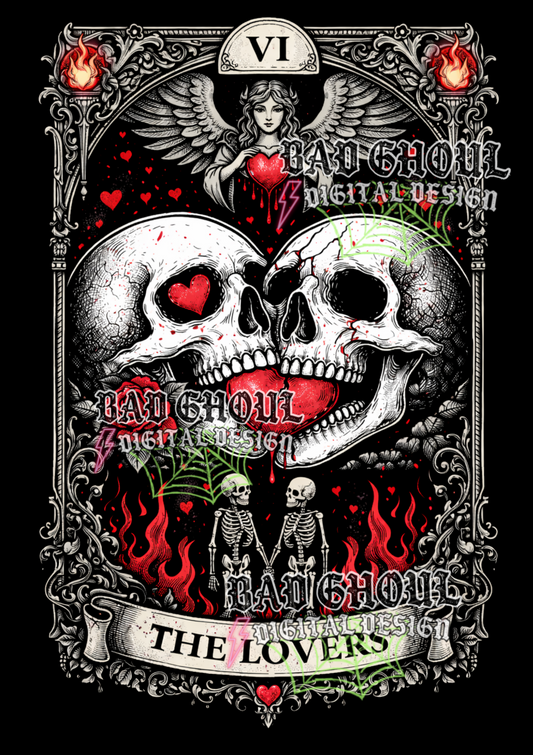 The Lovers - Tarot Card | PNG DOWNLOAD BLACK FAB ONLY