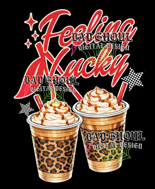 Feeling Lucky - Iced Coffee | PNG DOWNLOAD
