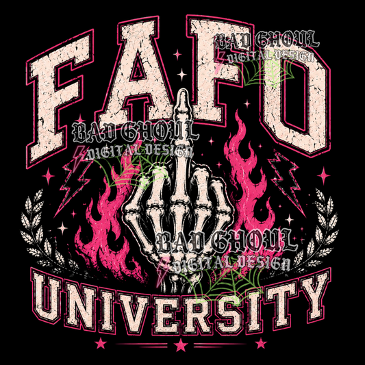 FAFO University | PNG DOWNLOAD | Black Fabric Only