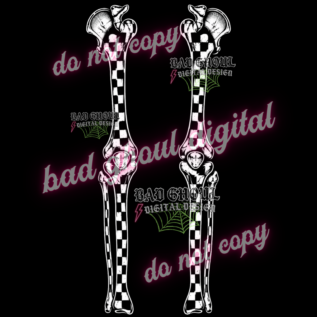 Checkered Skeleton Sleeves | PNG DOWNLOAD BLACK FAB ONLY