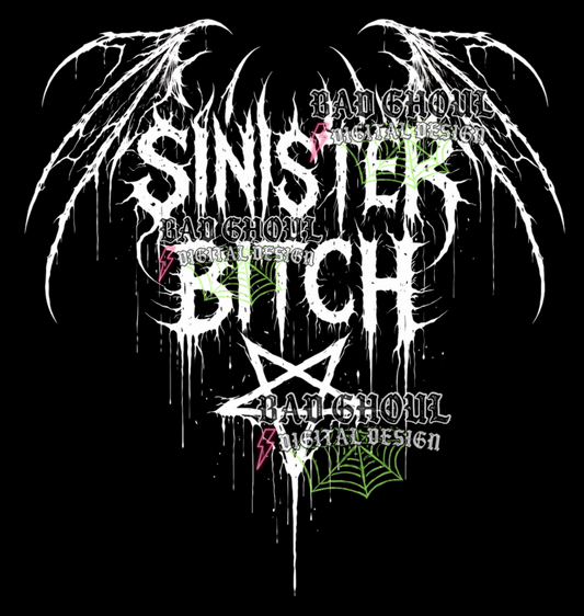 Sinister Bitch | PNG DOWNLOAD BLACK FAB ONLY