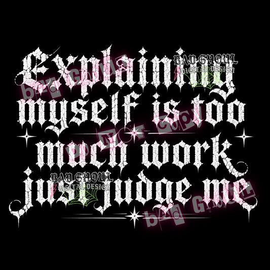 Just Judge Me | PNG DOWNLOAD | Black Fabric Only