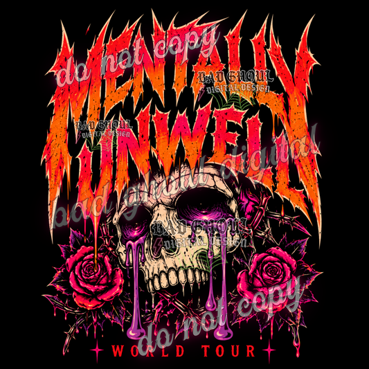 Mentally Unwell | PNG DOWNLOAD BLACK FAB ONLY