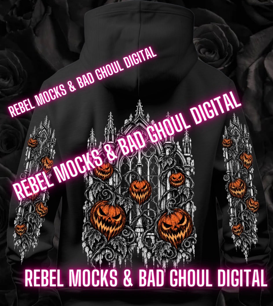 Pumpkin + Sleeve| PNG DOWNLOAD BLACK FAB ONLY