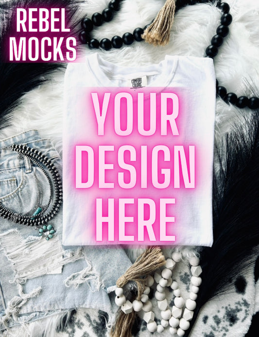 VIBIN CC White Flat Lay Mock UP