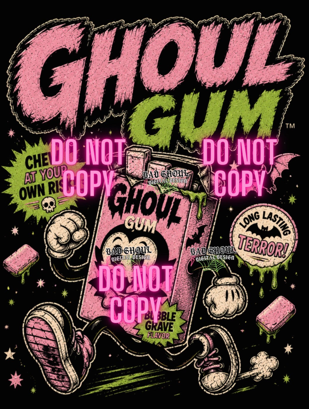 Ghoul Gum| PNG DOWNLOAD| Black Fabric