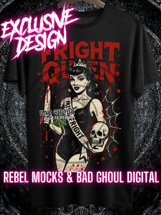 Exclusive Fright Queen PNG DOWNLOAD Black Fabric ONLY