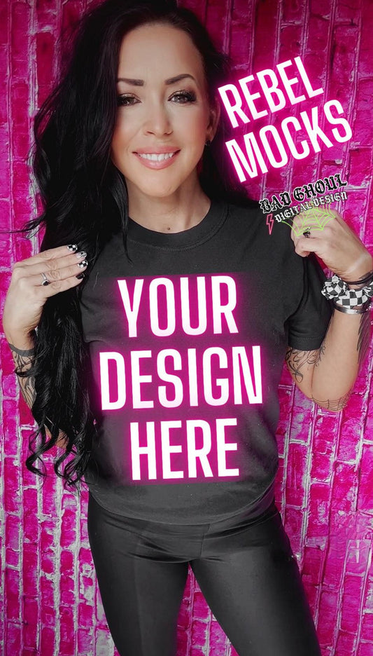 Black Tee IRL Model Mock Up Trendz