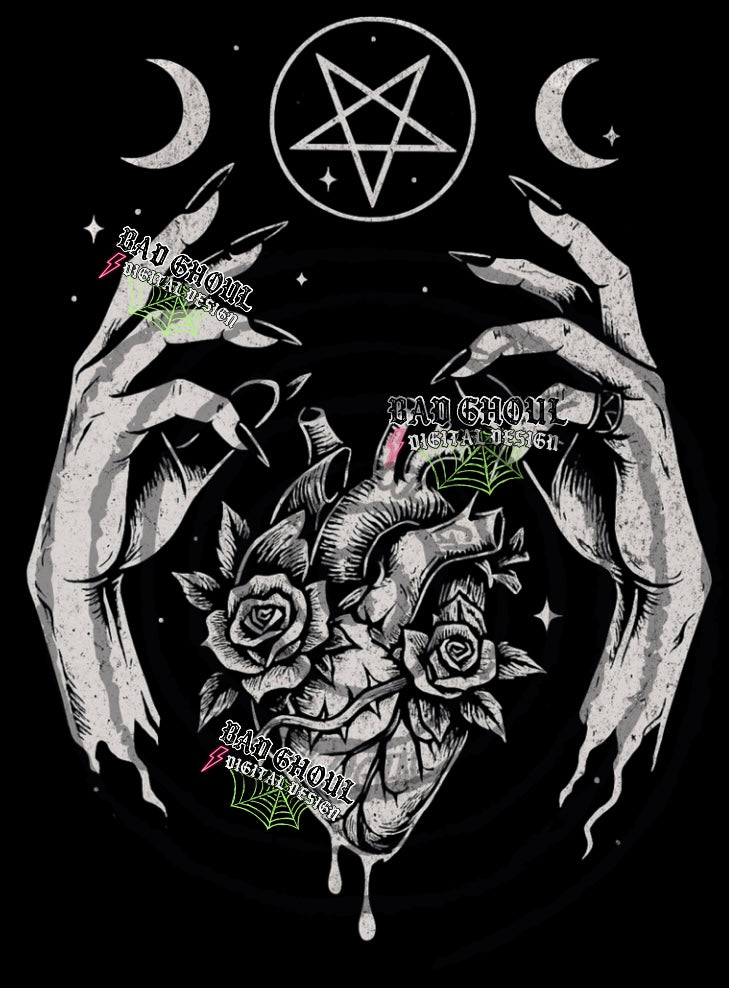 Hands and Heart PNG DOWNLOAD Black Fab Only