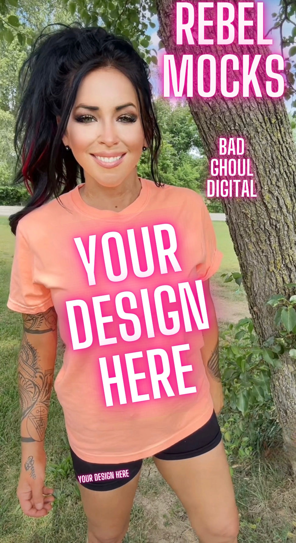 Comfort Colors Cantaloupe Model Mock Up TRENDING