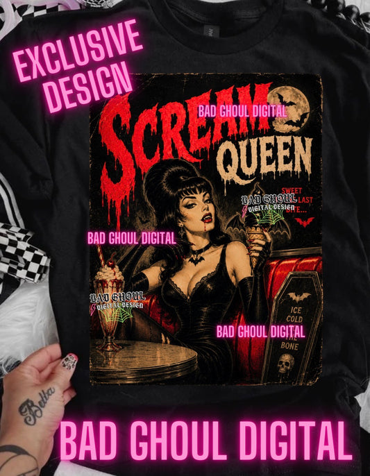 EXCLUSIVE | Scream Queen| PNG DOWNLOAD| Black Fabric