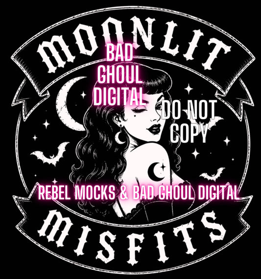 Moonlit Misfits| PNG DOWNLOAD | Black Fabric Only