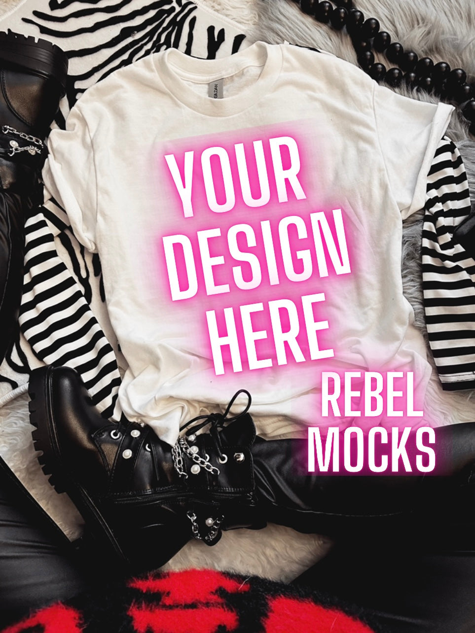 Alt white tee flat lay Mock Up