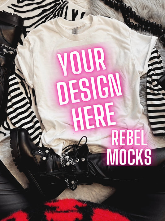 Alt white tee flat lay Mock Up