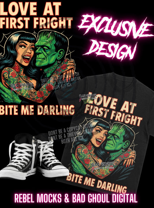 Exclusive Love At First Fright PNG DOWNLOAD Black Fabric ONLY