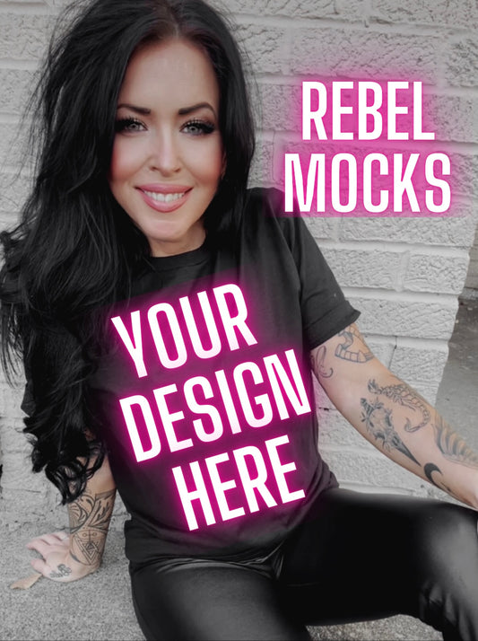 Edgy Black Tee Model Alt Vibes Mock Up