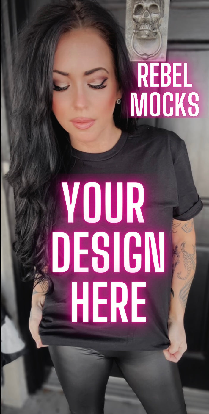 Edgy Black Tee Model Alt Vibes Mock Up